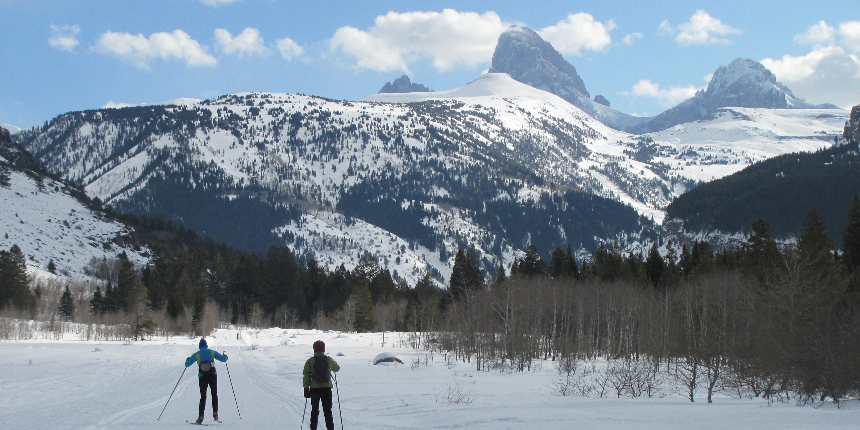 Cross country skiing at Teton Canyon