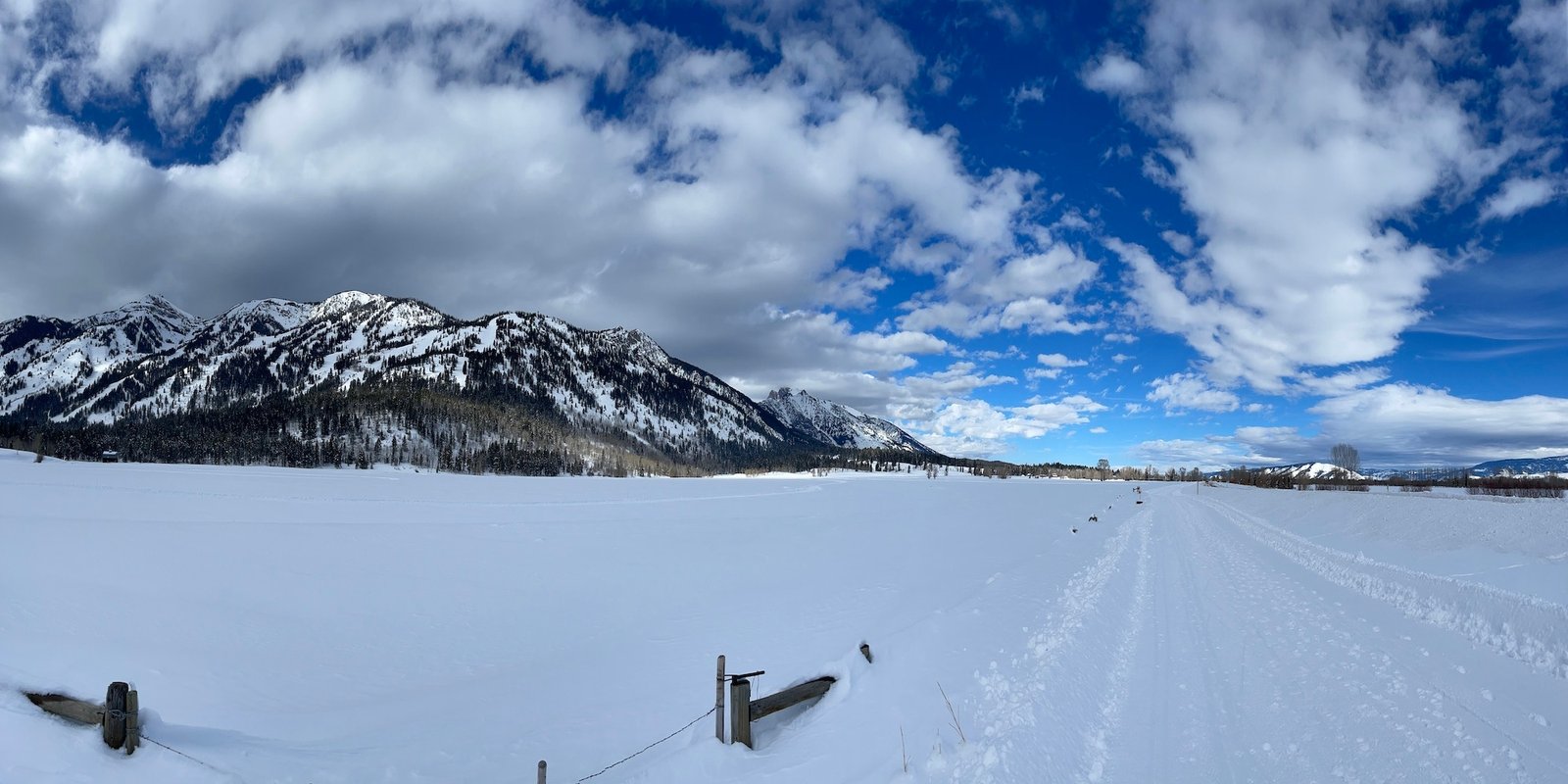 Cross country skiing at Teton Village Trail