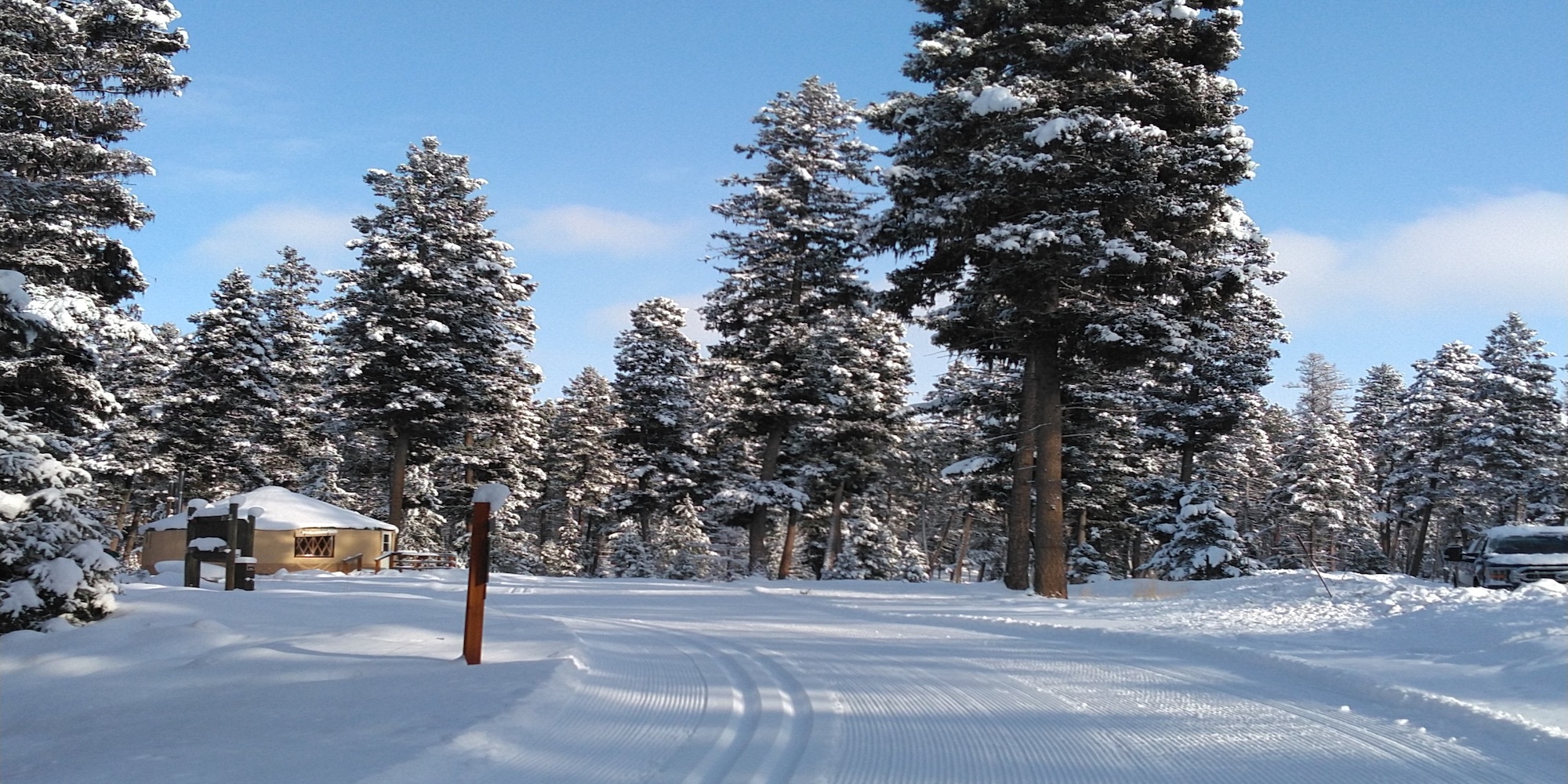 Cross country skiing at Seeley Creek Nordic Ski Trails