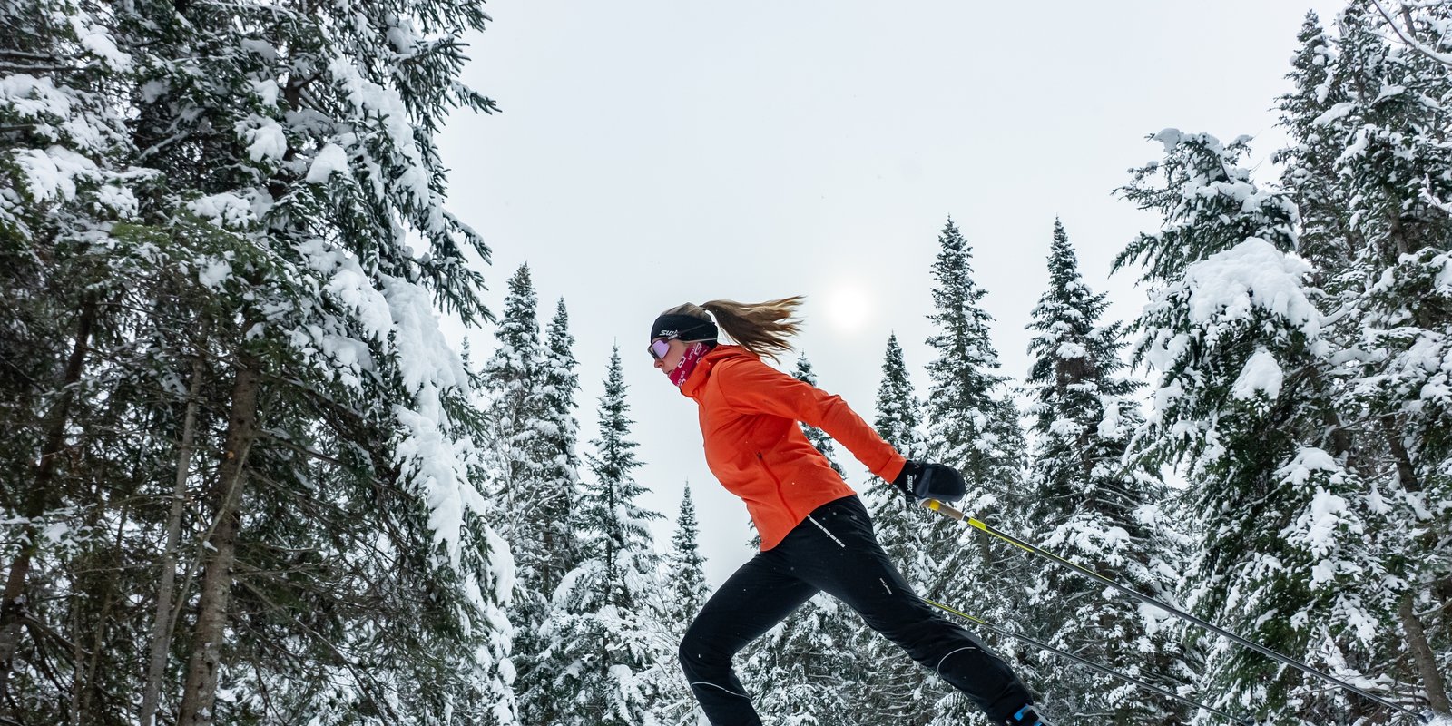 Cross country skiing at Sentiers du Moulin