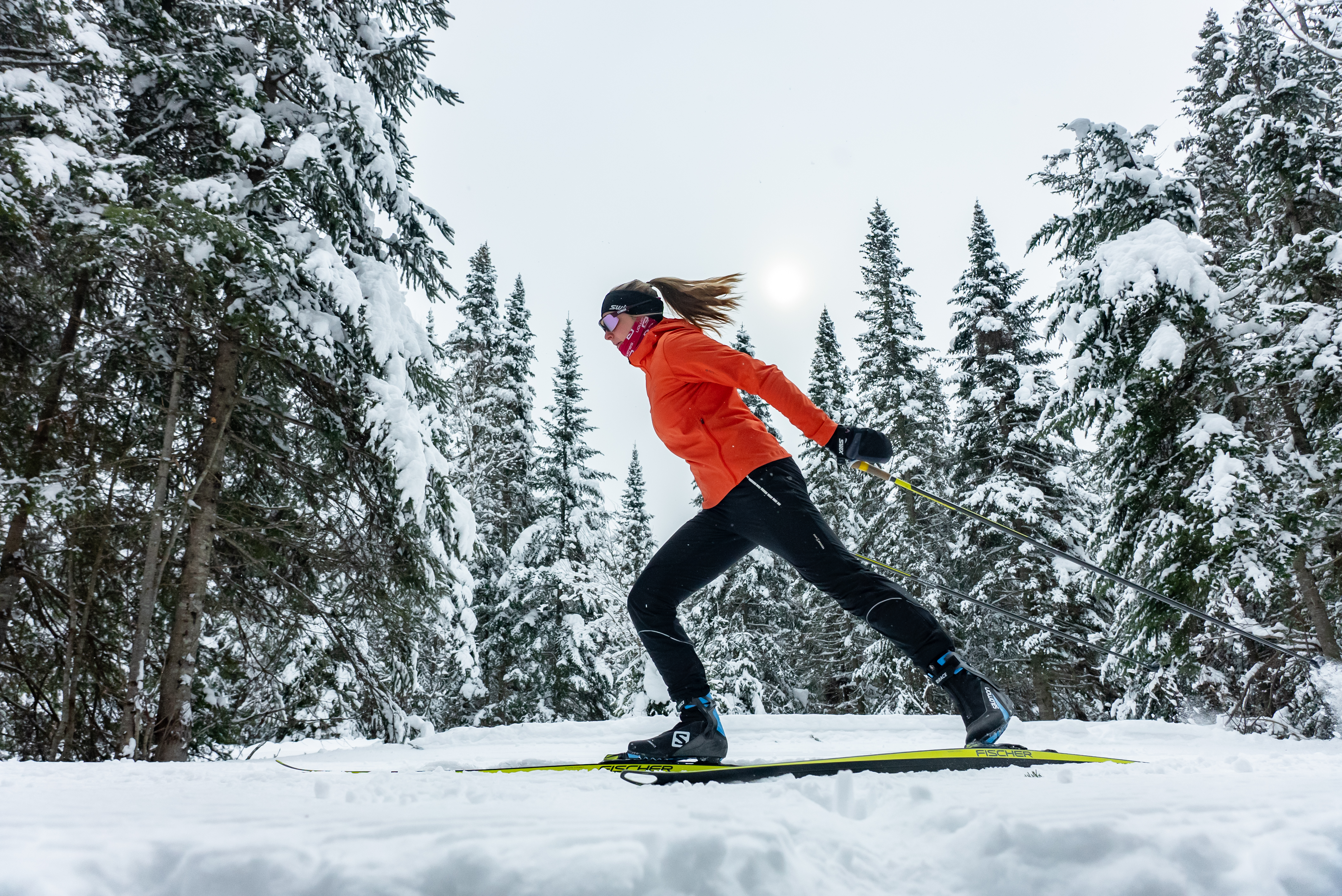 Cross country skiing at Sentiers du Moulin