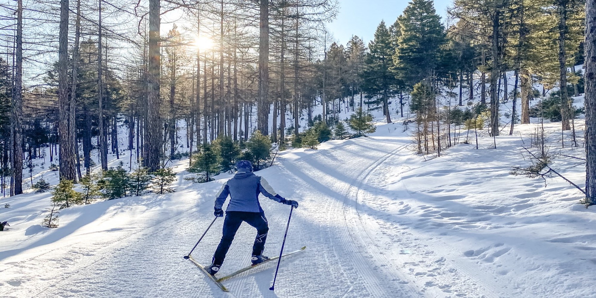 Cross country skiing at Lubrecht Experimental Forest