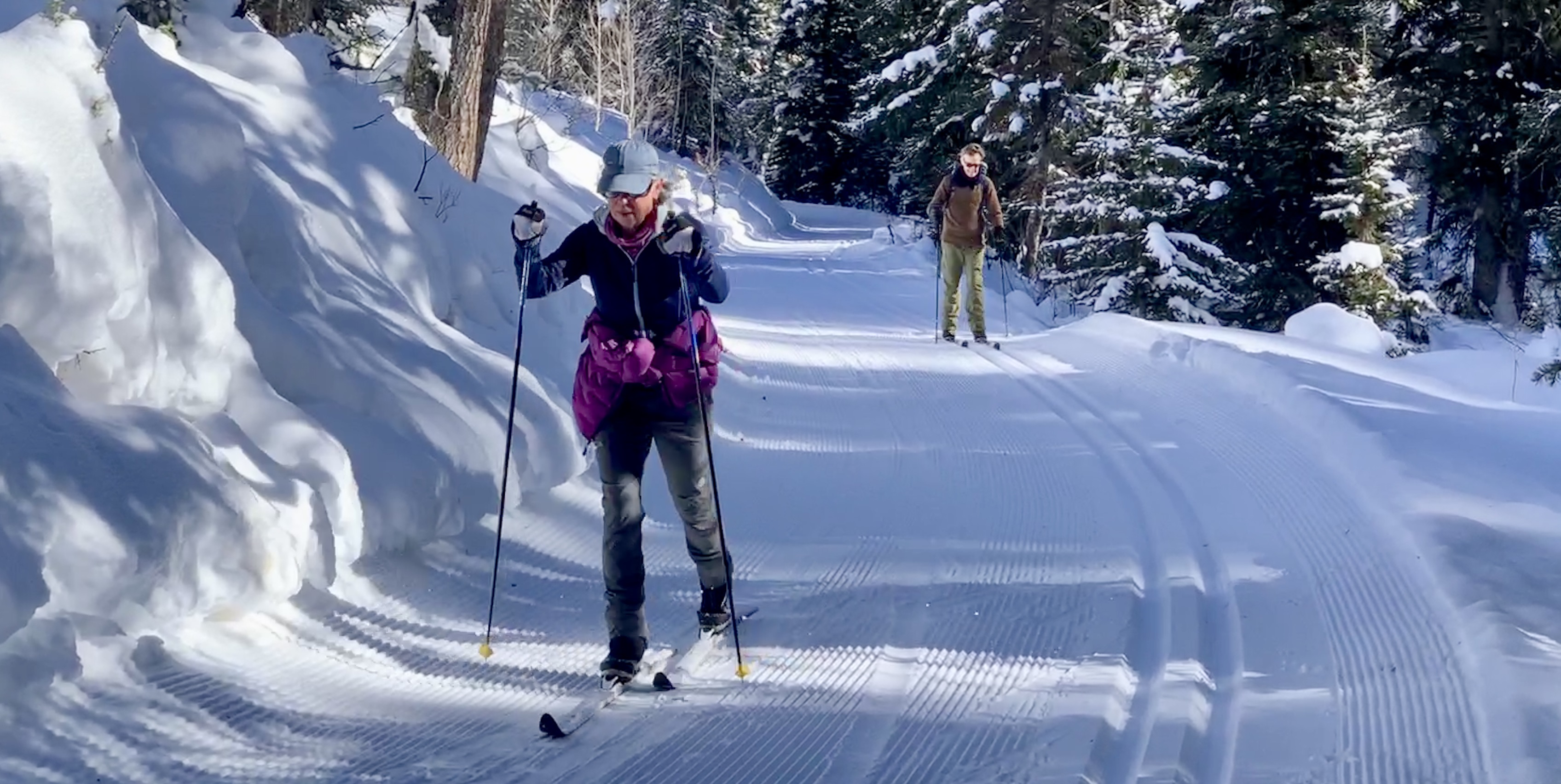 Cross country skiing at Cache Creek Road