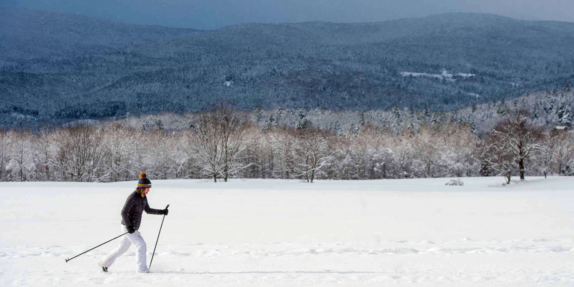 Cross country skiing at Country Club Rd