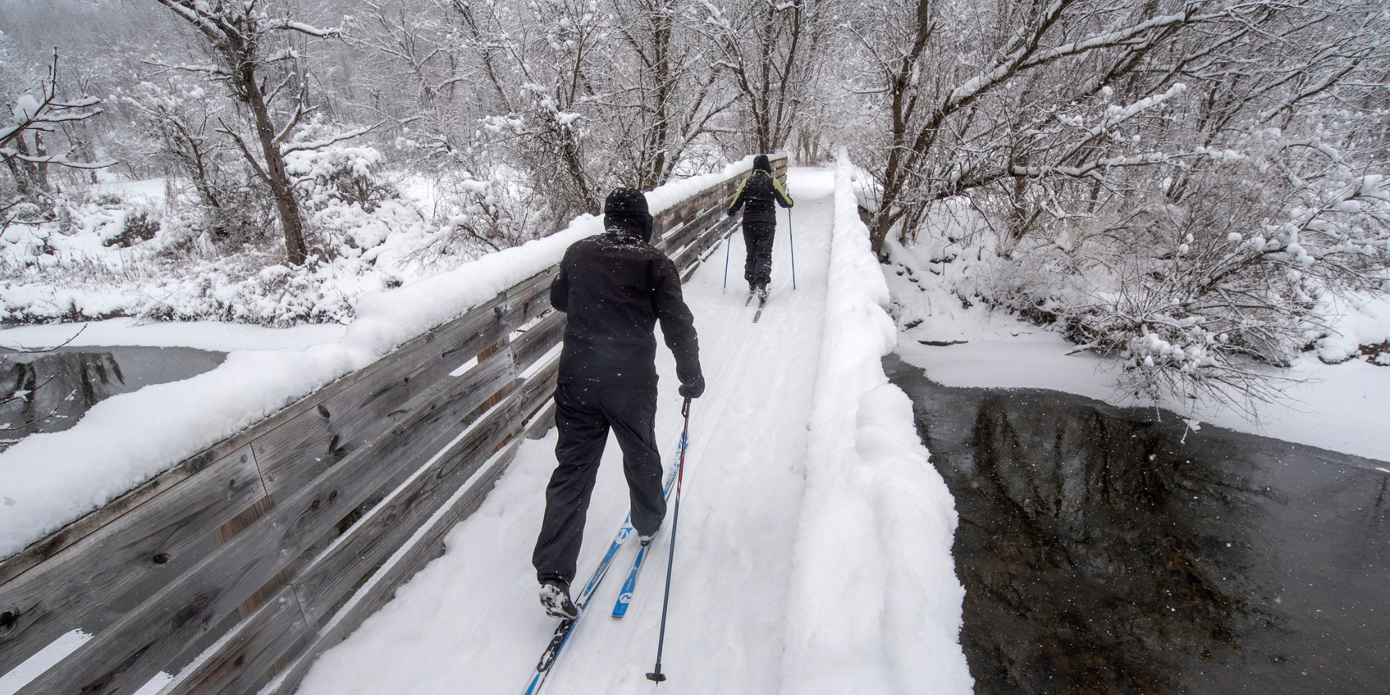 Cross country skiing at North St Ridge