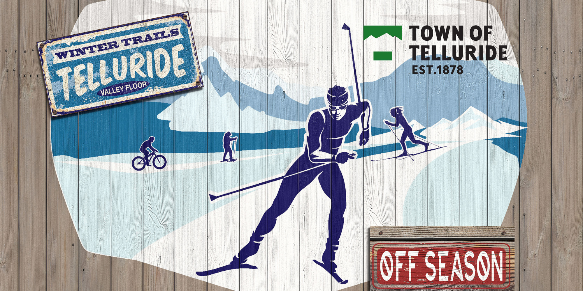 Cross country skiing at Town of Telluride Valley Floor