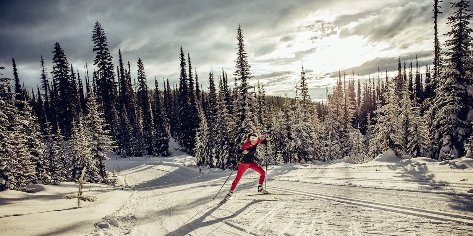 Cross country skiing at Sovereign Lake Nordic Centre