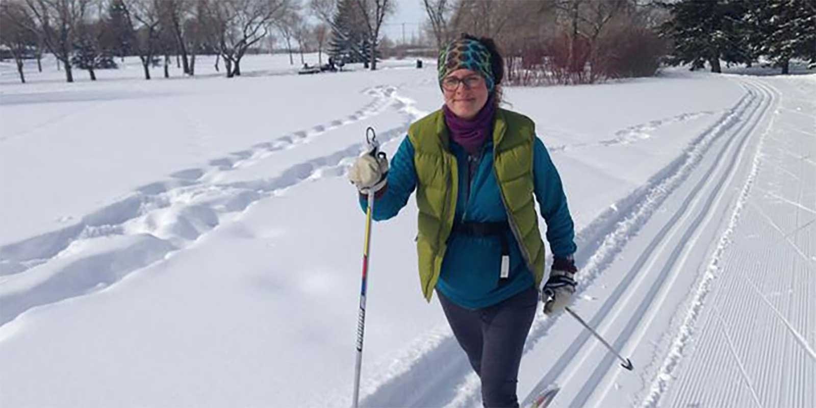 Cross country skiing at Regina Ski Club Les Sherman Park