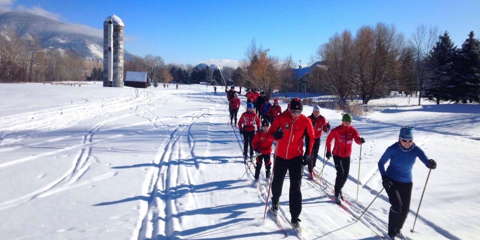 Cross country skiing at Bridger Creek Golf Course