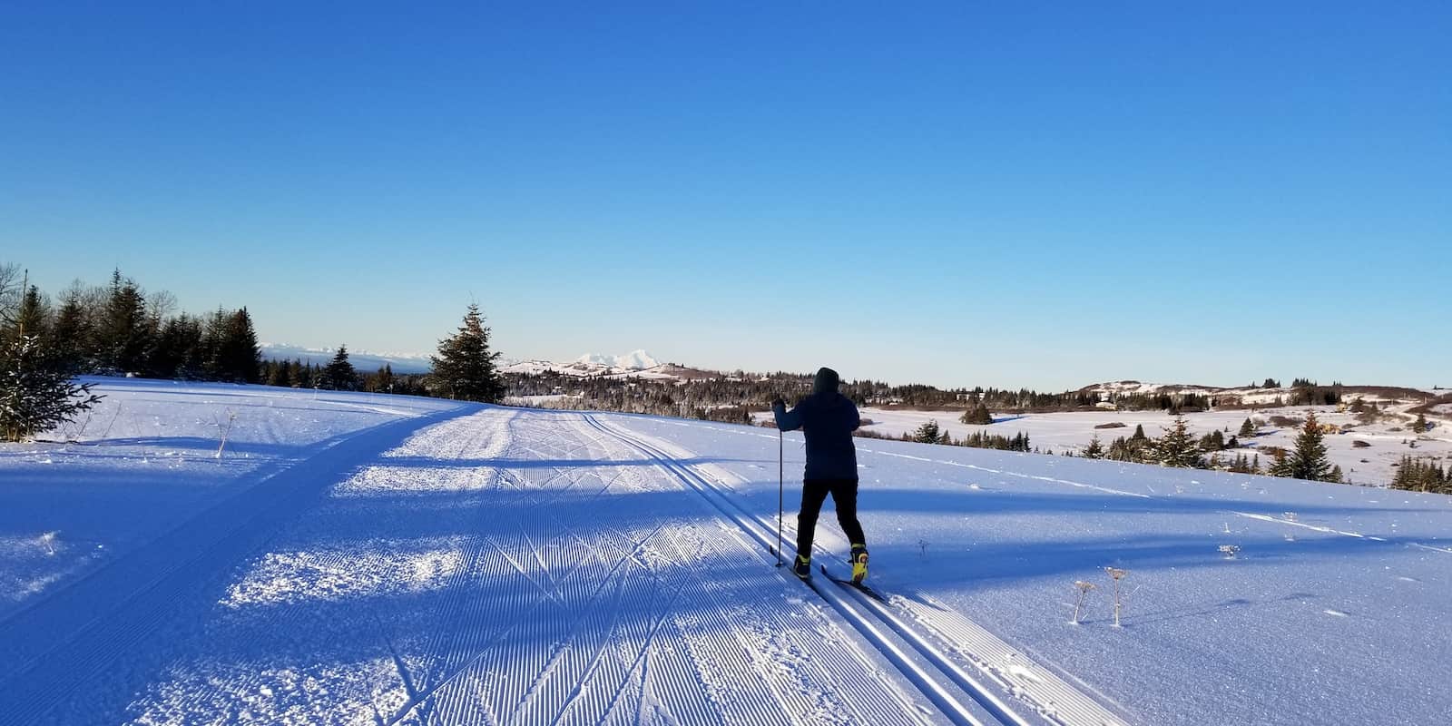 Cross country skiing at KNSC: Lookout Mtn Recreation Area
